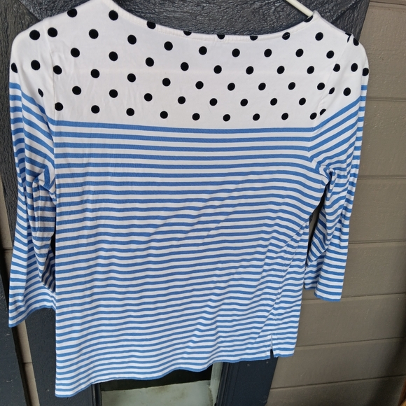 Elle Polka Dot and Striped Shirt Size S - Picture 2 of 4